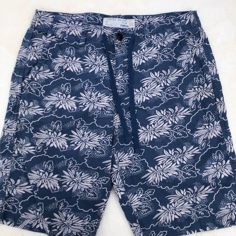 Lucky Brand Mens Flat Front Hawaiian Shorts sz 32